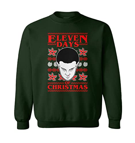 Tcombo Eleven Days of Christmas Ugly Xmas Toddler Fleece Crewneck Sweater