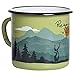 Respect Nature | Emaille Tasse von MUGSY in grün | im Outdoor Design | Emaille Becher robust und leicht für Camping und Wandern | Retro Kaffebecher 330 ml