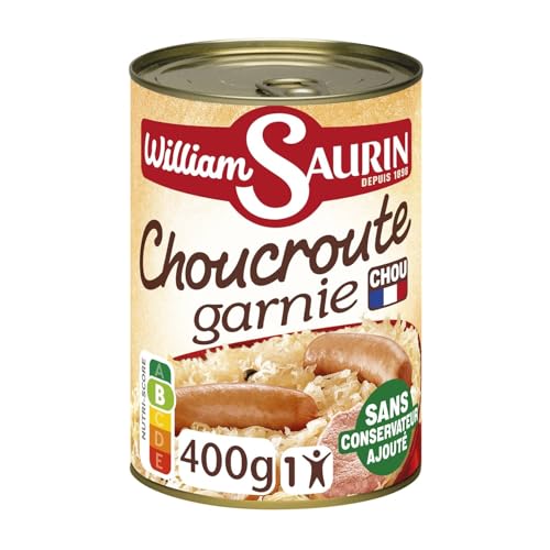 Soirée conviviale autour d'une assiette fumante - Choucroute garnie William Saurin 400g - Lot de 4