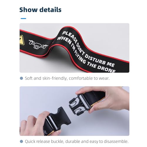 Image of Neck Lanyard with Metal Clip Compatible with DJI FPV Remote Controller 3 /2, Nylon Braided Shoulder Neck Lanyard Strap with Flight Safety Warning Slogan Remote Control Accessories