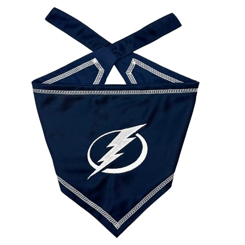 Pets First NHL Tampa Bay Lightning TIE Bandana, Size Small/Medium. Dog Bandana Scarf Bib for Pet Cat Dog. The Ultimate Game-Day, Party Bandana
