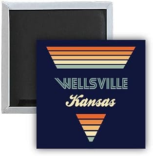 Wellsville Kansas 2.5 x 2.5-Inch Fridge Magnet Retro Design