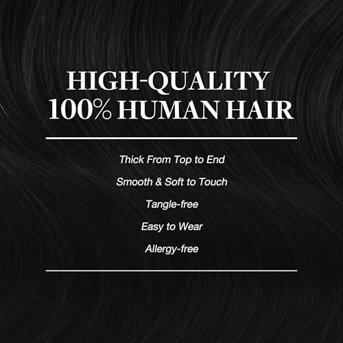 Image of GOO GOO Clip in Hair Extensions Real Human Hair Black Remy Extensions