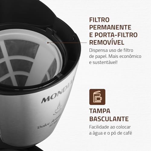Cafeteira Elétrica Dolce Arome, Mondial, Preto, 800W, 110V - C-32 32X