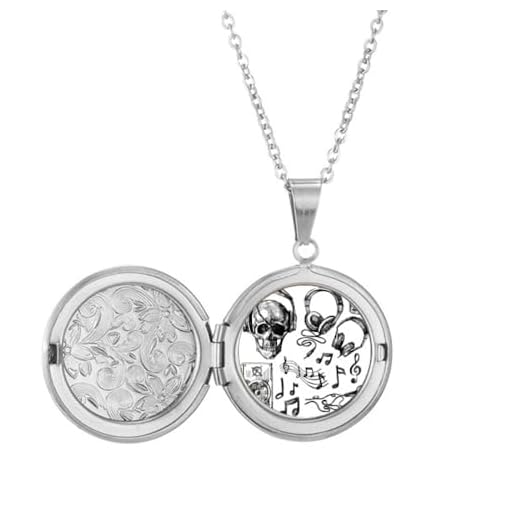 Collar con medallón con diseño de instrumento musical para colgar fotos, joyas, regalo de cumpleaños