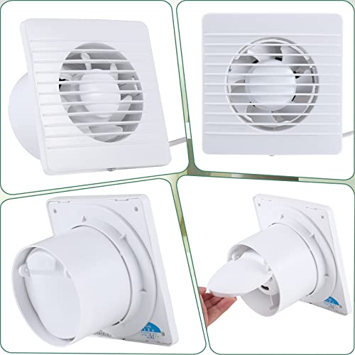 Qunclay 2 Pcs 4 Inch 110V Kitchen Exhaust Fan 76 Cfm 2400R/Min,18W 65M³/H Extractor Fan Vent Fan Bathroom Window Wall Ventilation Fan Ventilation Extractor With Anti Backflow Check Valve Chain Switch #TOP2