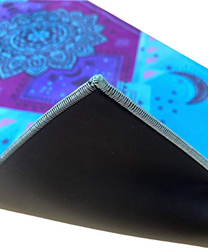 Tapete Yoga Pilates Estampado Aveludado (Mat) - Antiderrapante - Fases da Lua