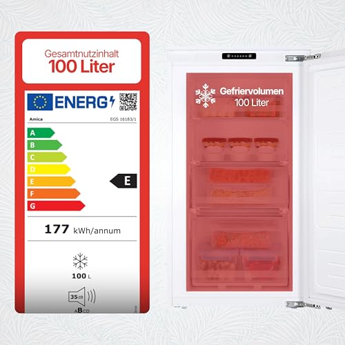 Amica Einbau‑Gefrierschrank Festtür‑Technik 880‑mm‑Nische FrostControl elektronische Steuerung Inverter‑Motor 87,1 x 54 x 54 cm – Gefrierschrank
