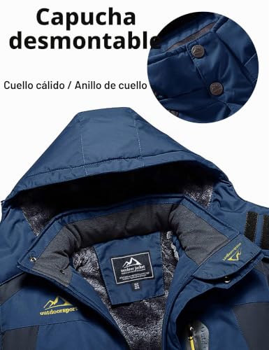 Miniatura 6 de Magcomsen Parka De Invierno Para Hombre, Forrada, Chaqueta De Snowboard, Chaqueta De Esquí Softshell, Chaqueta De Invierno Para Hombre, Chaqueta De Lluvia, Chaqueta De Esquí Cálida, Chaqueta