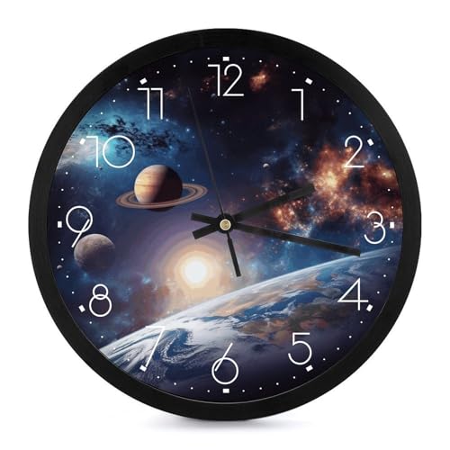 Horloge murale numérique moderne blanche à piles de 25cm