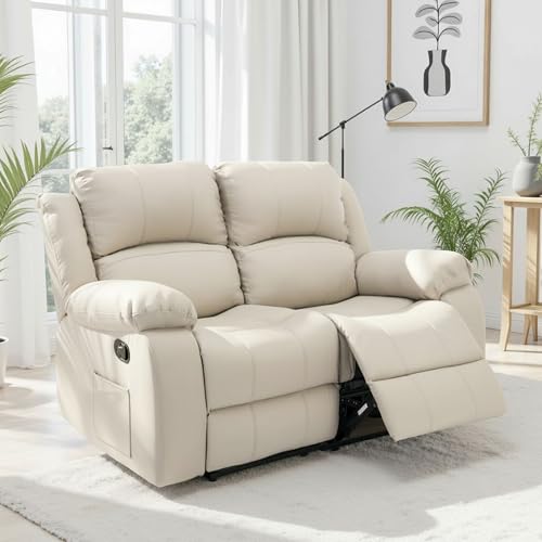 Sillón reclinable doble beige manual
