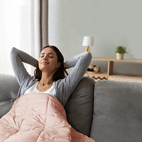Zzfocus Puffy Camping Blanket,Lightweight Packable Down Alternative Throw Blanket Waterproof Windproof For Outdoors, Travel, Beach, Airplane, Hiking 35X59’’ Cherry Pink #TOP6