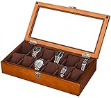 12 Grids: 12 insert slots and 12 removable soft cushion, ideal collection box for men and ladies' valuable watch, jewelry, bracelet and keep them dust fre