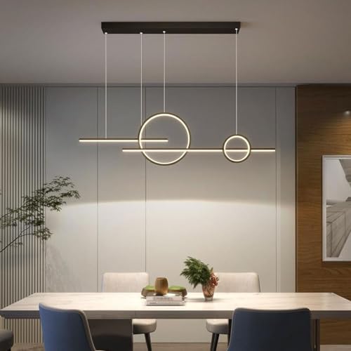 Lampe suspendue de table longue avec câbles ajustables de précision