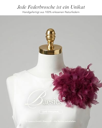 Baesics Broszka z piórami – damska puszysta ozdoba strusie pióra, styl vintage, akcesoria do kapelusza, dla panny młodej, na wesele, imprezę, karnawał, spinka do włosów, fascinator do marynarki