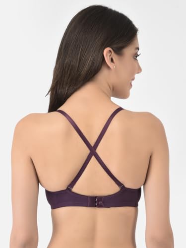 Image of Softline Women's Cotton Rich Padded Wired Demi-Cup Bra | Seamless, Breathable & Soft Fabric | Everyday Comfort & Support