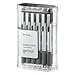 TUL BP3 Retractable Ballpoint Pens, Medium Point, 1.0 mm, Silver Barrel, Black Ink, Pack of 12 Pens