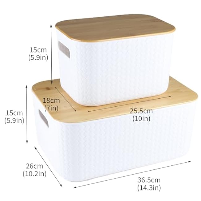 Potato and Onion Storage Bin Set,Vegetable Storage for Onion and Potato Storages Bins,Kitchen Storages Organization with Bamboo Lid&Handle,Produce,Fruit,Bread,Snack,Potatos Basket for Pantry