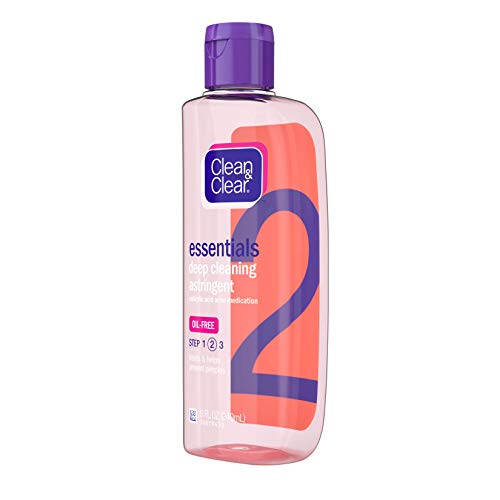 Clean & Clear Essentials Oil-Free Deep Cleaning Facial Astringent With Salicylic Acid Acne Medication For All Skin Types, 8 Fl. Oz #TOP7