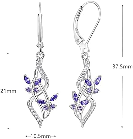 JO WISDOM Women Infinity Earrings,925 Sterling Silver Butterfly Leverback Dangle & Drop Earrings with 3A Cubic Zirconia