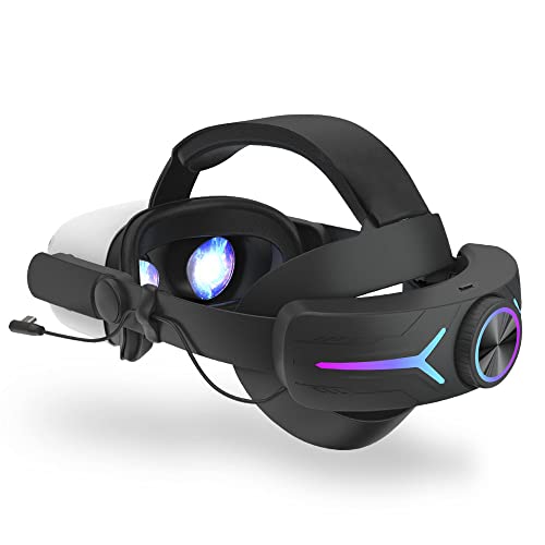 Faixa de cabeça para Meta/Oculus Quest 2, acessório de faixa de cabeça ajustável Elite com bateria d