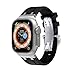Produktbild BIK Für Apple Watch Ultra2/ultra 49 mm Silikon-Armband AP Mod, Herren-Uhrenarmband mit Edelstahl-Schmetterlingsverschluss für Iwatch 9 8 7 6 5 4 45 mm 44 mm 42 mm (Color : Blacks, Size : 49mm for ul