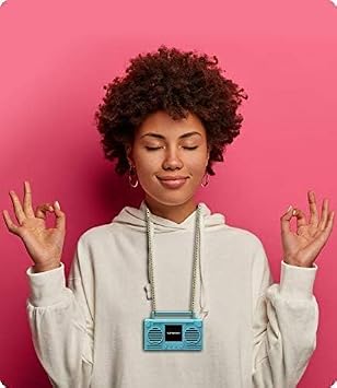 Bumpboxx MicroBoom Wearable Necklace Bluetooth Speaker Boombox | Bluetooth Portable Speaker | Includes 24 Chain & Rechargeable LI-ION Battery | Add Music to The Latest Fashion Trend | Bumpin Blue
