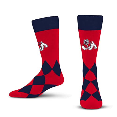 For Bare Feet Unisex NCAA Fresno State Bulldogs Big Diamond Team Color Socks OSFM