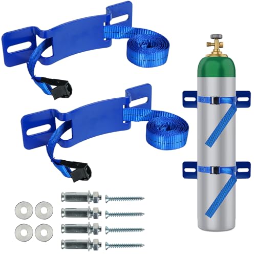 2PCS Gas Cylinder Wall Mounted Brackets, with 59 inches Safety