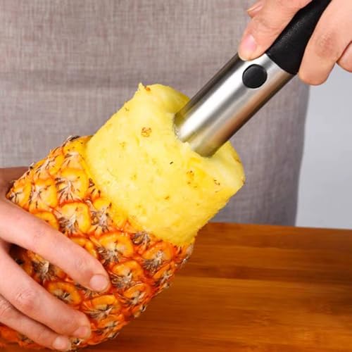 Foto von Professioneller Ananasschneider aus Edelstahl, perfekter Ringschnitt mit ergonomischem Griff