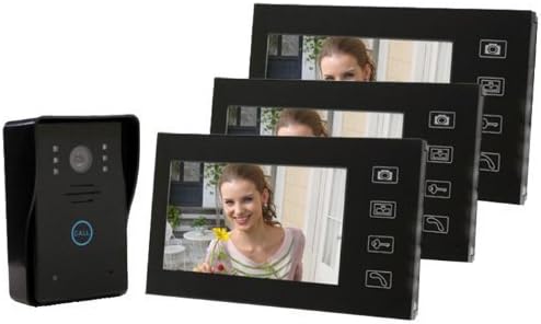 Shanyi 2.4GHz Digital Wireless Video Door Phone IR Camera Touch Key with 7 " TFT LCD Color Display 3pcs Lcd Monitors door bell,Doorbell Home Security by Shanyi