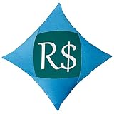 Offbb-USA Brasilien-Währung-Symbol Real BRL Wurfkissenbezug, Blau