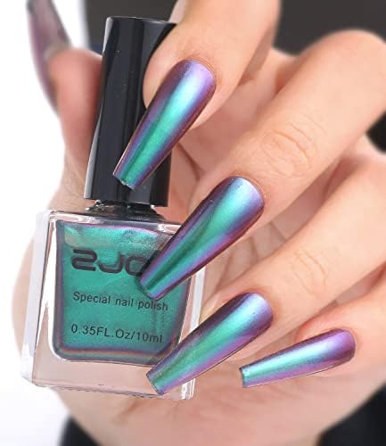 Major Dijit Chameleon Nail Polish Holographic Glitter Quick Dry Nail Polish Shimmer Iridescent Chrome Nail Art Varnish (02)