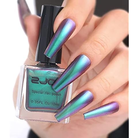 Major Dijit Chameleon Nail Polish Holographic Glitter Quick Dry Nail Polish Shimmer Iridescent Chrome Nail Art Varnish (02) Cover