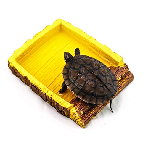 AQUA KT Habitat Decoration Reptile Ramp Water Rock Bowl Food Dish for Tortoise Amphibians