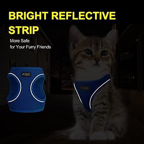 Fida Cat Harness And Leash Set For Walking Kitten And Puppy, Escape Proof Kitten Harness With Breathable Lightweight Soft Mesh, Adjustable Reflective Step-In Design For Kitten And Puppy.(Xxxs, Blue) #TOP3
