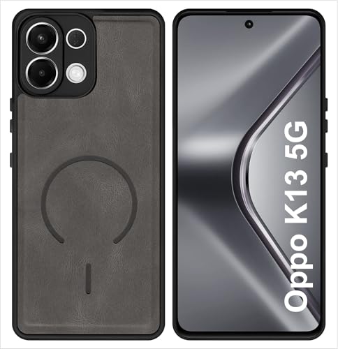Image of SBMS Back Cover for Oppo K13 5G | Ultra Slim Soft Rubberised Hard Case | Oil Feel Soft Leather Back | Mag-Safe Design (Mag-Safe Not Support) | Camera Protection Case for Oppo K13 5G (Grey)