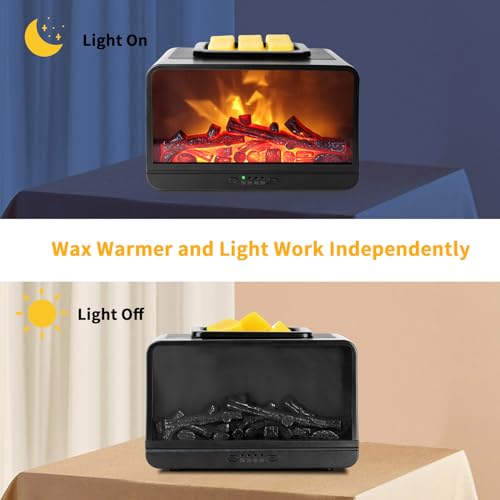 Equsupro FLAME WAX MELT WARMER Wax Melt Warmer Electric Burner - Dynamic Flame Fireplace Candle Wax Warmer, Wax Melter For Scented Wax With 4 Timer, Flame Light Fragrance Wax Cubes Oil Warmer Gift & Decor thumb #2