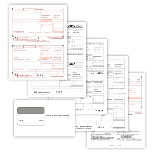 ComplyRight TaxRight Set W-2 (6-Part) with Self-Seal Envelopes and Software, 10-Pack, Tax Preparer Supplies - Thumbnail 3