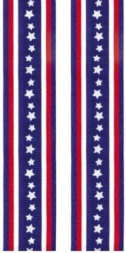 Berwick Offray, Blue Star Offray - Cinta para manualidades, 1 12 pulgadas x 9 pies, 1 unidad (paquete de 2)