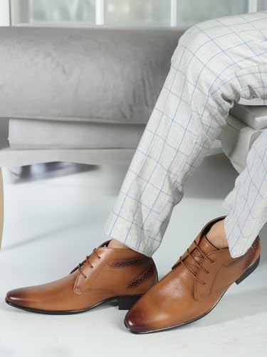 Image of Carlton London Men's Leather Lace-Up Chukka Boots