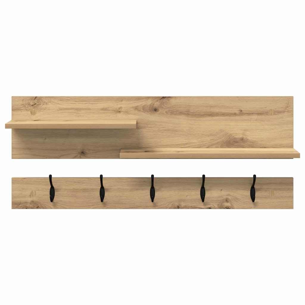Porte-manteau mural avec étagère, en chêne artisanal, 90 x 15 x 36 cm, pour couloir, chambre à coucher, salle de bain, idéal pour vêtements, sacs, accessoires de maison, peu encombrant