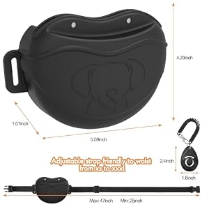 AWINNER Dog Treat Pouch - Premium Silicone - Upgrade 4 Strong Magnets Enhanced Magnetic Closure, Adjustable Waist Belt - Ideal for Puppy Training and Outdoor Walks (Black) AWINNER Dog Treat Pouch – Premium Silicone – Upgrade 4 Strong Magnets Enhanced Magnetic Closure, Adjustable Waist Belt – Ideal for Puppy Training and Outdoor Walks (Black)