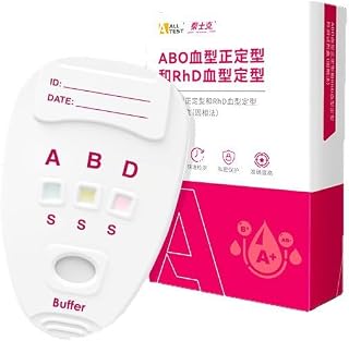 8-Type Blood Group Testing Kit (Complete Set) Rapidly detects Type A, B, O, AB, or RH Blood Type—Results in Minutes— Includes Safety Lancet, micropipette, and Cleaning swabs— Individually Packaged