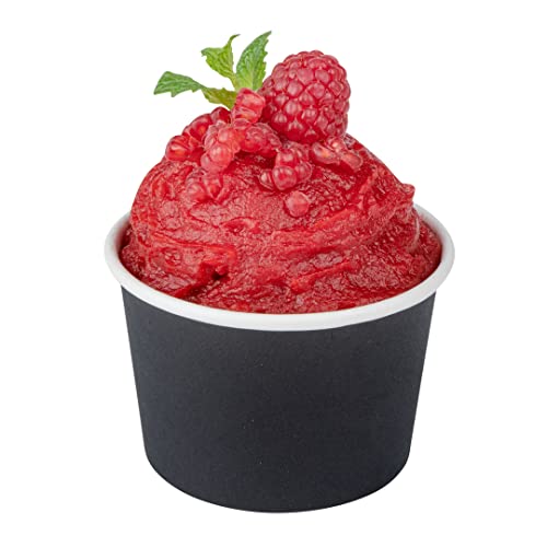 Image of Coppetta 4 Ounce Dessert Cups, 50 Disposable Ice Cream Cups - Lids Sold Separately, Heavy-Duty, Black Paper Frozen Yogurt Bowls, For Hot And Cold Foods, Perfect For Gelato Or Mousse - Restaurantware