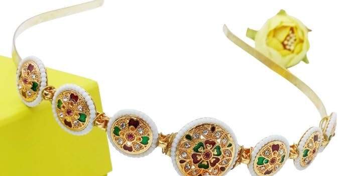 Needs Rajasthani Matha Patti - Traditional Indian Head Jewelry for Weddings and Festivals simple-image-43