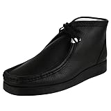 LIBERTYZENO HAMARA JOE Mens Desert Boot Genuine Leather Moccasin Toe Lace Up Casual Chukka Boot Shoes 101 Black 11