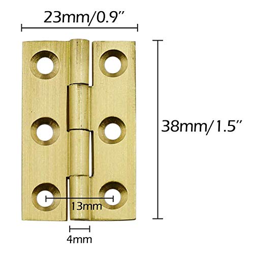Jinyuanchao Mini Solid Brass Hinges Cabinet Drawer Butt Hinges for Jewelry Chest Wood Box,1/1.5/2.5Inch,Butt Hinges,8PCS (1.5Inch)