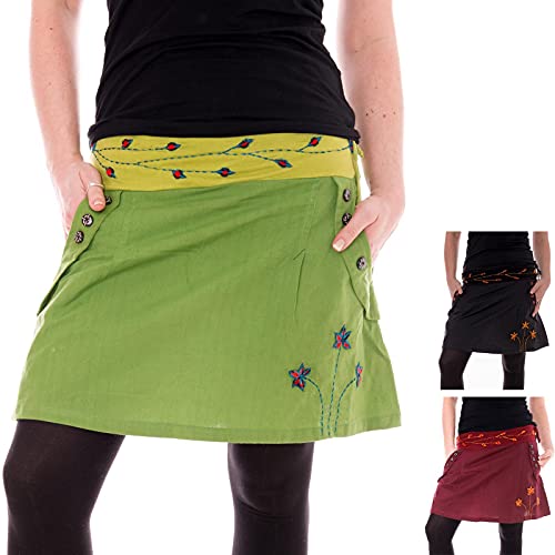 Vishes - Alternative Bekleidung - Bestickter Baumwollrock mit Blumen...