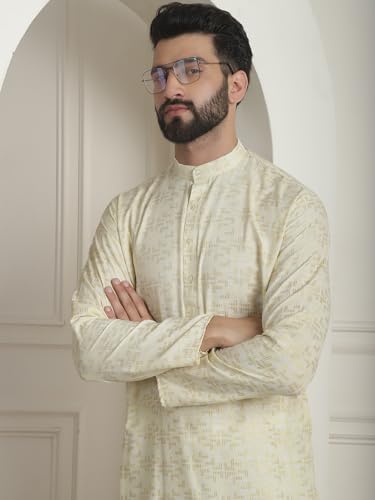 Image of SOJANYA (Since 1958 Men's Cotton Embroidered Printed Only Long Kurta